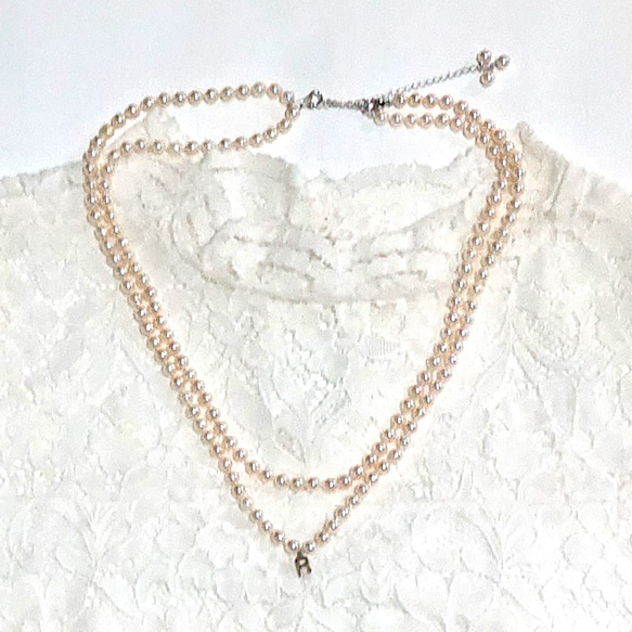 6.5㎜  あこや  ベビーパール  ロングネックレス   ブレスレット  セット（保証書付） 7枚目の画像