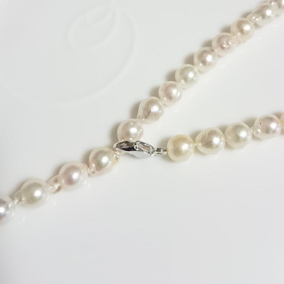 6.5㎜  あこや  ベビーパール  ロングネックレス   ブレスレット  セット（保証書付） 6枚目の画像