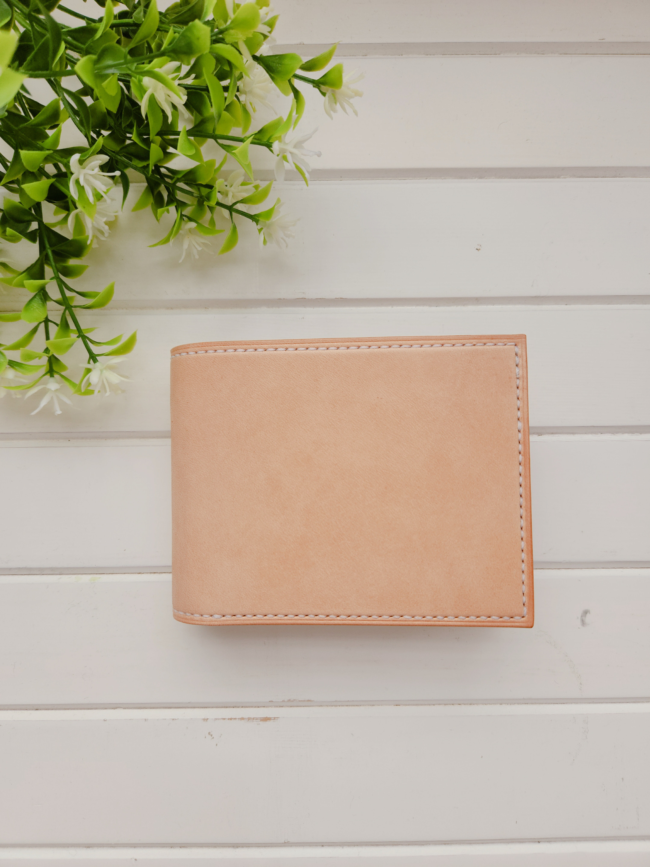 二つ折り財布1(プレーン,白)