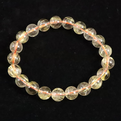 ブラジル産 ゴールドルチルクォーツ 2A+グレード 9.5mmブレスレット