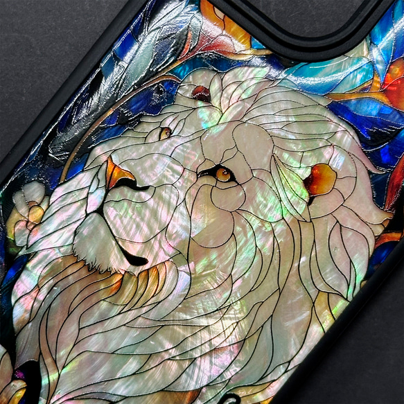 iPhone 17/16 白色稀有珍珠母貝設計，個人化訂製，天然貝殼手機殼，柔軟防震，相容於所有型號，型號 061 第2張的照片