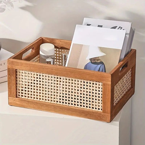 かぎ編みバスケット収納 ハンドル付きかぎ針編みバスケット バスケット収納 - ショップ