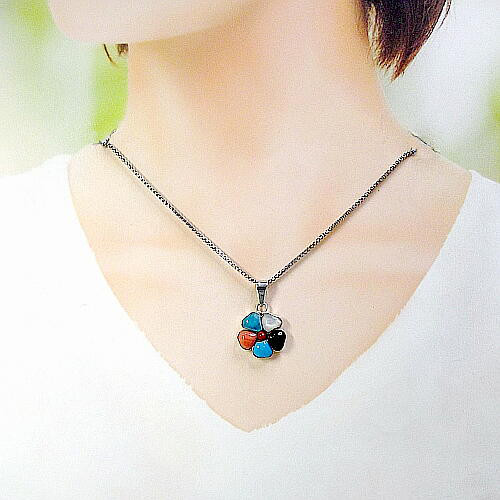 ターコイズ フラワーデザイン ペンダント 【公式通販】