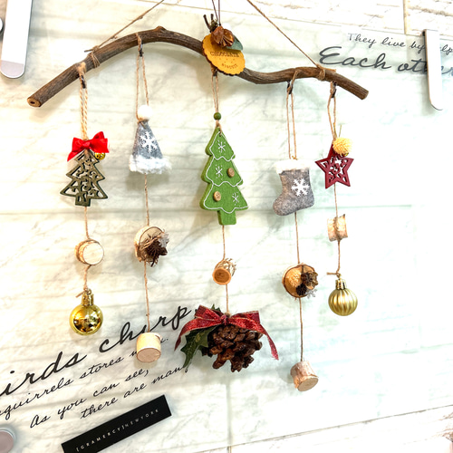 クリスマス ガーランド ツリー オーナメント 切り株 ガーランド makki