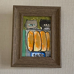 絵画。原画【かわいい猫たちは美味しい食べ物が好き】 絵画