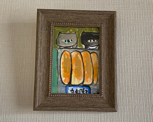原画「三匹の猫〜いちごショートケーキでかくれんぼ」猫/アート