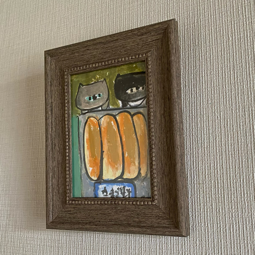 絵画。原画☆キャンバスF10【すべてのかわいい猫は世界で完璧な贈り物～】 絵画。原画【かわいい猫たちは美味しい食べ物が好き】 絵画