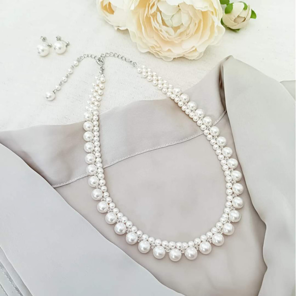 スワロパールネックレス&ピアス✨ ネックレス・ペンダント byei 通販  