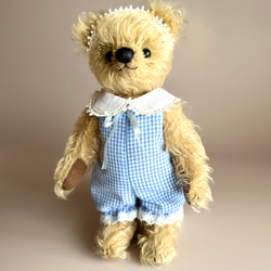 テディベアのお洋服【Lサイズ】 編み込み手編みのセーター(生成