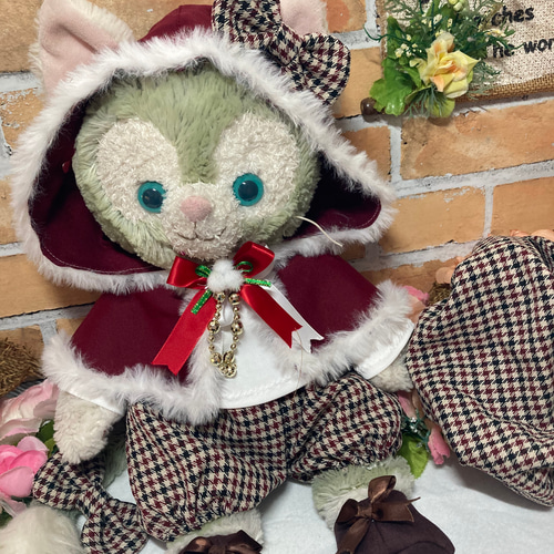 クリスマス ジェラトーニ Sサイズ☆ ボア付きケープコスチューム☆茶