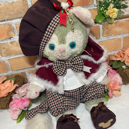 クリスマス ジェラトーニ Sサイズ☆ ボア付きケープコスチューム☆茶