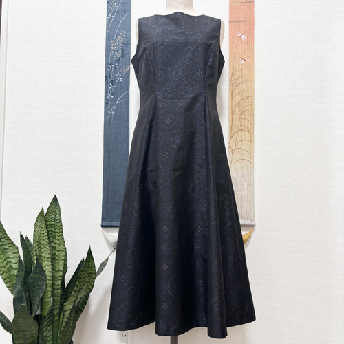 大島紬プリンセスラインワンピース 秋の行方 ワンピース Lotus*Musashi  