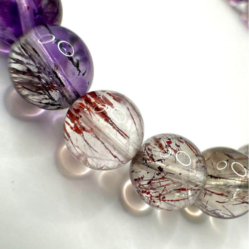 スーパーセブン ゲーサイト多め 7mm 天然石 ブレスレット スーパー