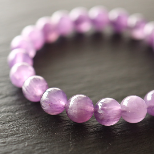 0301178 ラビットアメジストブレスレット13.5ミリ18センチ