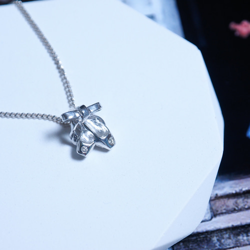 バレエ トゥシューズ ネックレス [ルナ] シルバーSV925 , ダイヤモンド