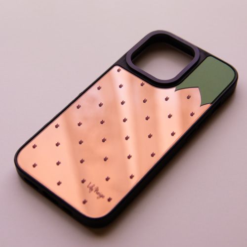 苺とウサギ ミラー スマホケース iPhone 鏡 うさぎ いちご