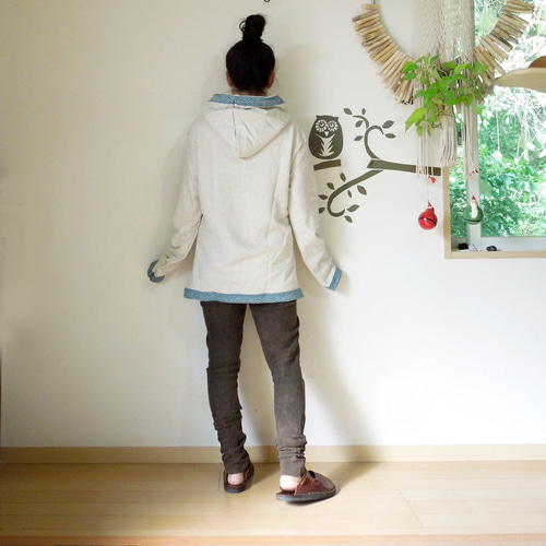 asana ヘンプコットン スウェット レギンス○草木染め麻墨グレー