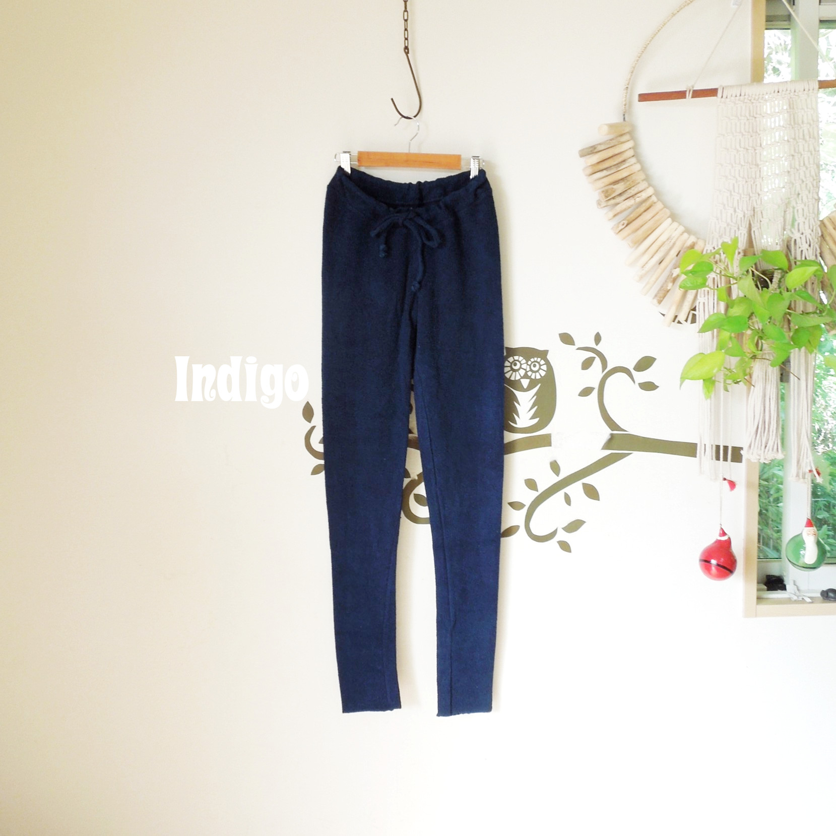 【お取り寄せ】asana ヘンプコットン スウェット レギンス●草木染めディープインディゴ