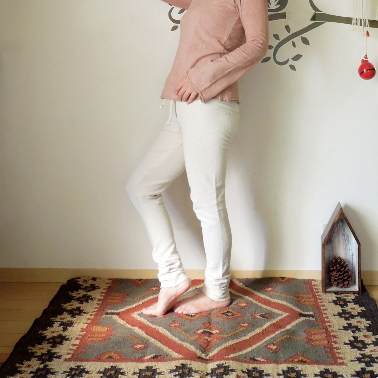 asana ヘンプコットン スウェット レギンス●きなり