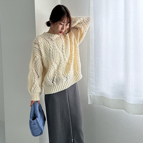 全2色】残り僅か 人気ニット ダイヤケーブル柄 ほっこり 全2色】残り僅か 人気ニット ダイヤケーブル柄 ほっこり