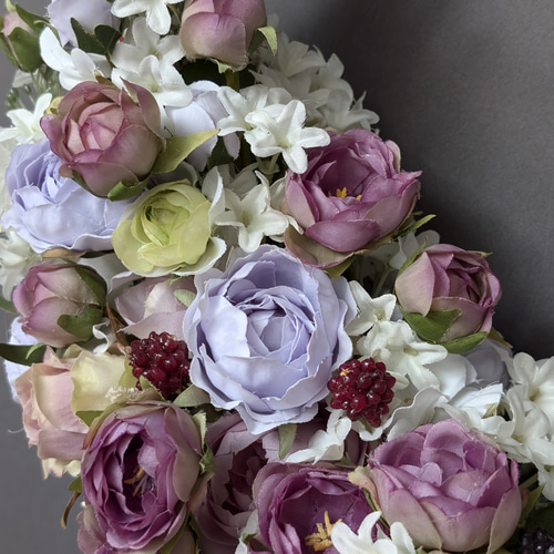 ウエディングリースブーケ(B)ブートニア込み 世界で1つ貴女だけにお