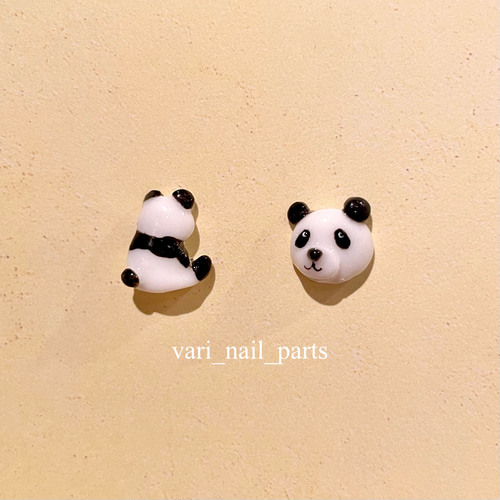 3dネイルパーツ パンダ 3Dネイルパーツ2点セット ネイルチップ（つけ爪