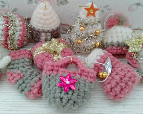 クリスマス ガーランド オーナメント 壁 飾り 手編み インテリア 雑貨