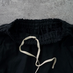 アラジンパンツ/ブラック/ハーフリネン/泉州織物 12枚目の画像