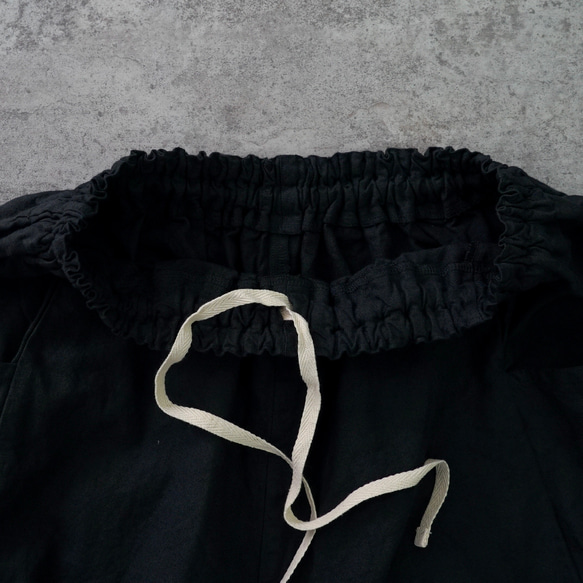 アラジンパンツ/ブラック/ハーフリネン/泉州織物 12枚目の画像