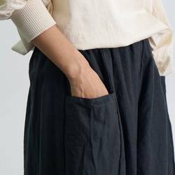 アラジンパンツ/ブラック/ハーフリネン/泉州織物 4枚目の画像