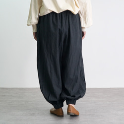 アラジンパンツ/ブラック/ハーフリネン/泉州織物 3枚目の画像