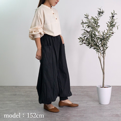 アラジンパンツ/ブラック/ハーフリネン/泉州織物 8枚目の画像