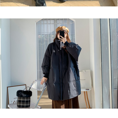 ダウンジャケット女子ミドル丈2024年新型デザイン感小人数で痩せて