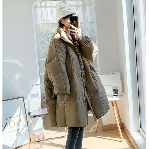 ダウンジャケット女子ミドル丈2024年新型デザイン感小人数で痩せて