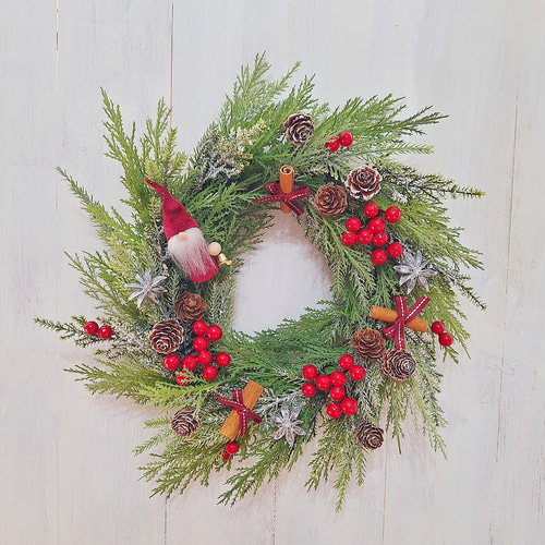 早割クリスマス]《34cm》サンタクロースと木の実いっぱいのクリスマス  