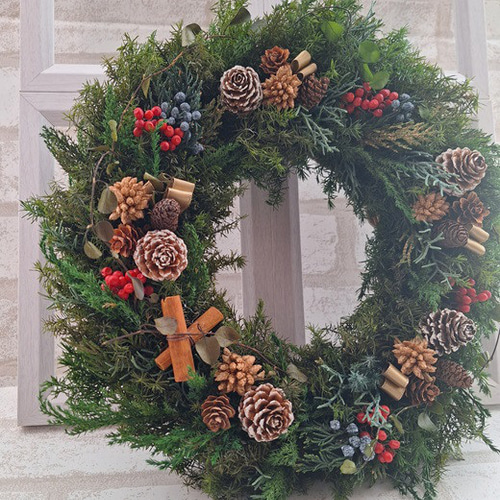 プリザーブドフラワー】ヒムロ杉のクリスマスリース リース Atelier