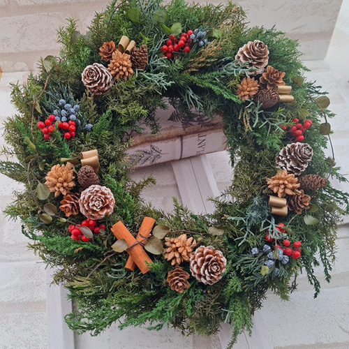 プリザーブドフラワー】ヒムロ杉のクリスマスリース リース Atelier