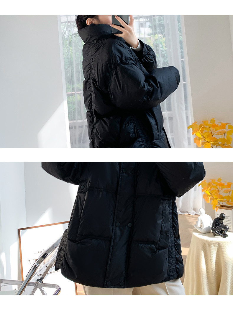 スタンドカラーのダウンジャケット女性の白いアヒルの毛冬の新しい小柄で短い白いアヒルの毛のゆったりとした保温と厚手のコート