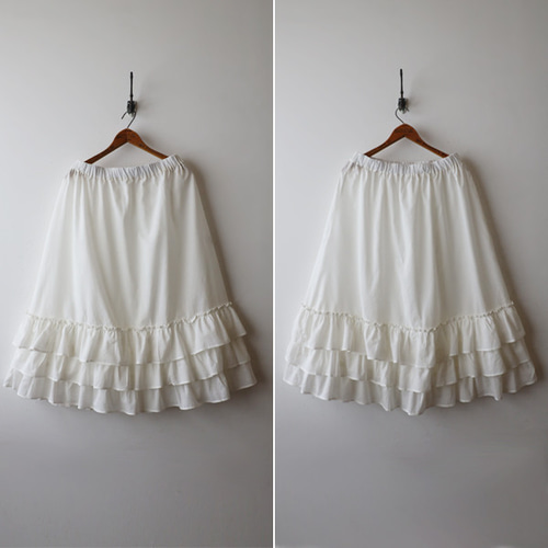 春PRICE 76cm シルキーコットン 段々フリル裾 ギャザー
