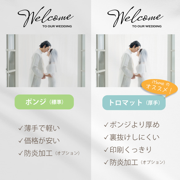 写真・プロフィール入りウェディング本格タペストリー / photo_simple ★名入れ【結婚式 ウェルカムボード】 10枚目の画像