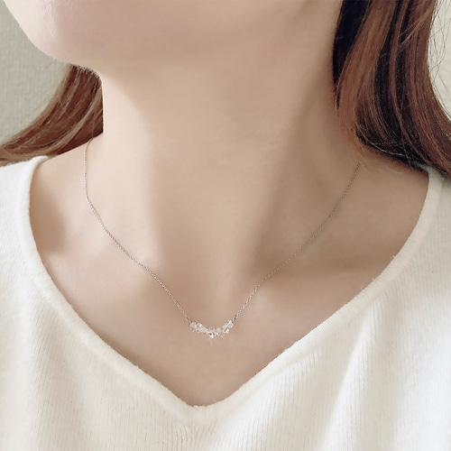 Creema限定 】ハーキマーダイヤモンド ラインネックレス ピアス