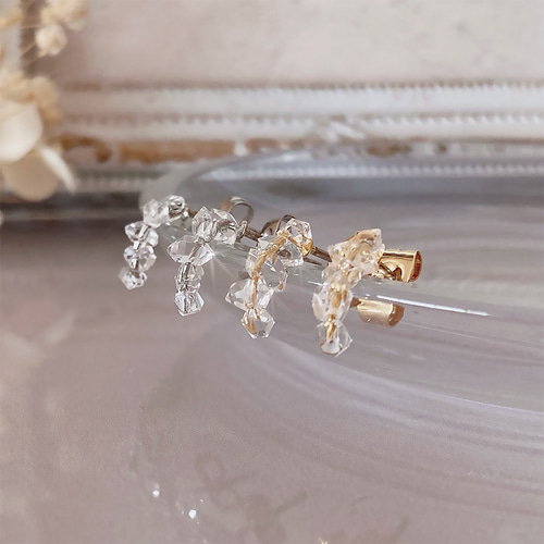 Creema限定 】ハーキマーダイヤモンド ラインネックレス ピアス
