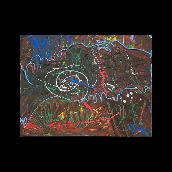 原画】「うずまきと雨」 絵画 ミスターピカソくん 通販 18422094