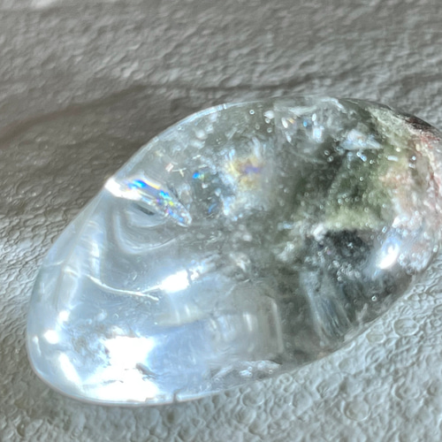レインボー ファントム ガーデンクォーツ 原石 タンブル 苔入り水晶