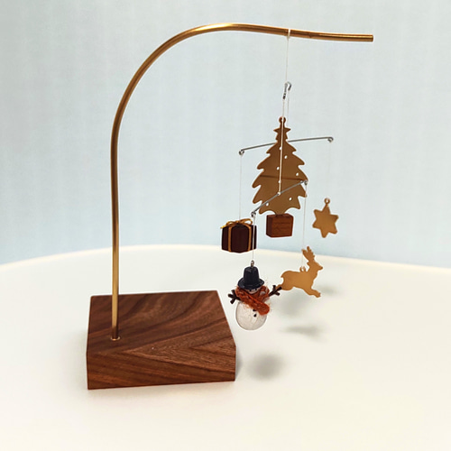 よっちゃん様オーダー依頼品 真鍮と木のクリスマスモビール モビール  