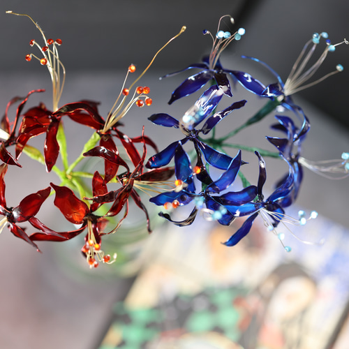 無惨様に捧げる青い彼岸花1本 その他インテリア雑貨 枯れない花屋-古都