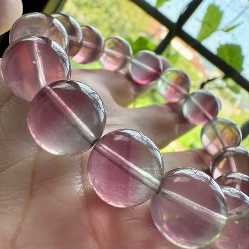 ピンクブルー フローライト 14mm 大玉 ブレスレット 天然石 ピンクブルー フローライト ブレスレット 14mm 大玉 天然石