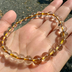 キラキラ 花火ルチル シルバー 水晶 10mm ブレスレット 天然石