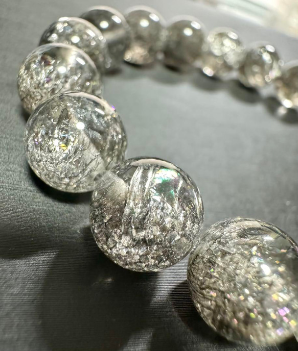 キラキラ 花火ルチル シルバー 水晶 10mm ブレスレット 天然石 キラキラ 花火ルチル シルバー 水晶 10mm ブレスレット 天然石
