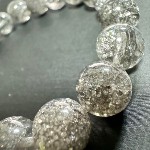 キラキラ 花火ルチル シルバー 水晶 10mm ブレスレット 天然石